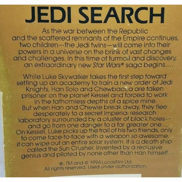 2 Star Wars Vol 1 & 2 Jedi Academy Trilogy Jedi Search Dark Apprentice Books - Picture 5 of 12